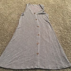 Cute striped dress with front decorative buttons